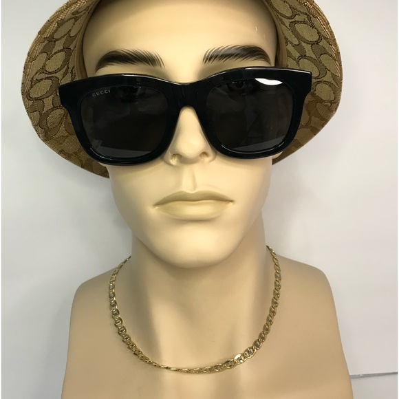 Gucci unisex Urban GG0326S GG/0326/S 001 Black Fashion Square Sunglasses 52mm - Picture 4 of 15